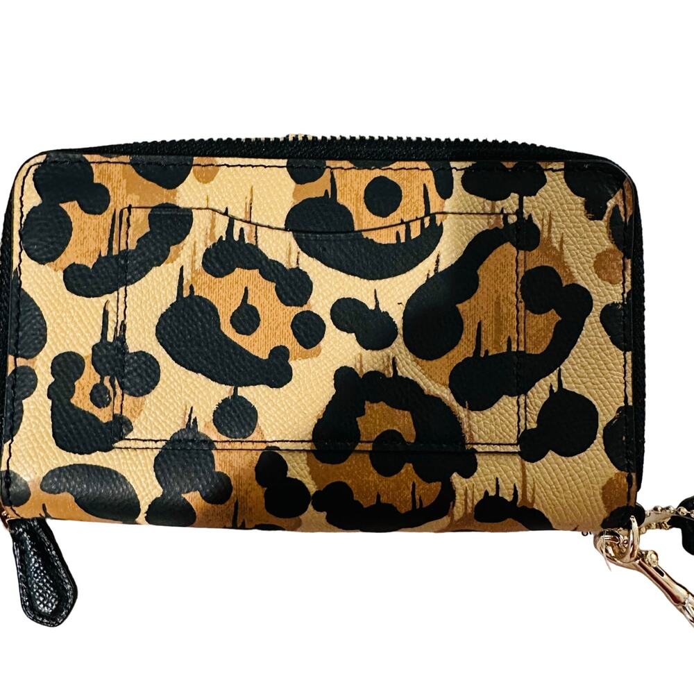 Coach - Double Zip Phone Wallet In Wild Beast Print Leather -NWT - Picture 7 of 10